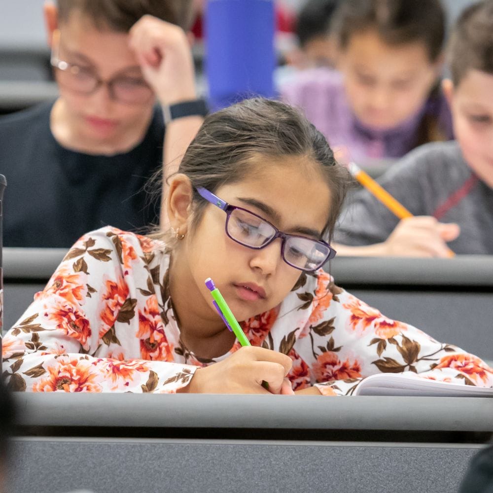 students taking an exam at the 2024 Stevens Math Olympiad