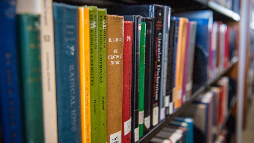 Books on a shelf