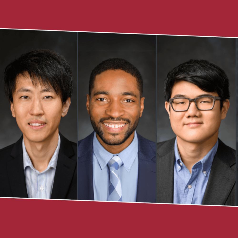 A graphic featuring the five 2024 SES NSF CAREER Award Winners, from left to right: Shima Hajimirza, Tian Han, Philip Odonkor, Christopher Sugino and Johannes Weickenmeier.