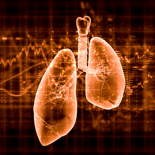 an illustration of lungs with the numbers 0 and 1 in the background to represent technology/computing