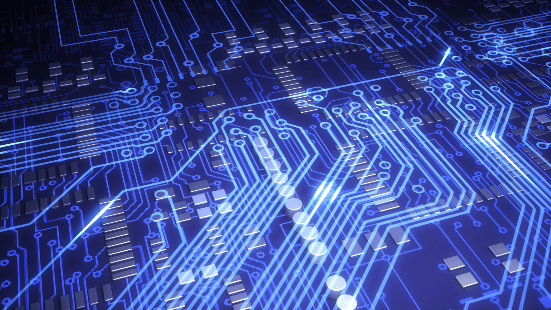 illustration of a computer chip or motherboard up close