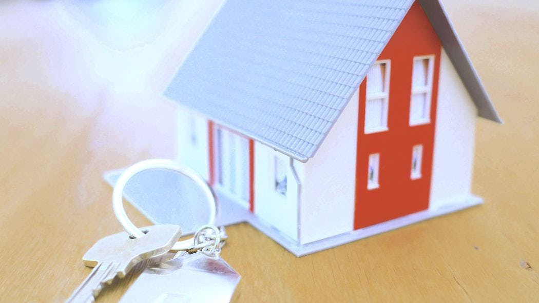 House and keys, symbolizing a mortgage