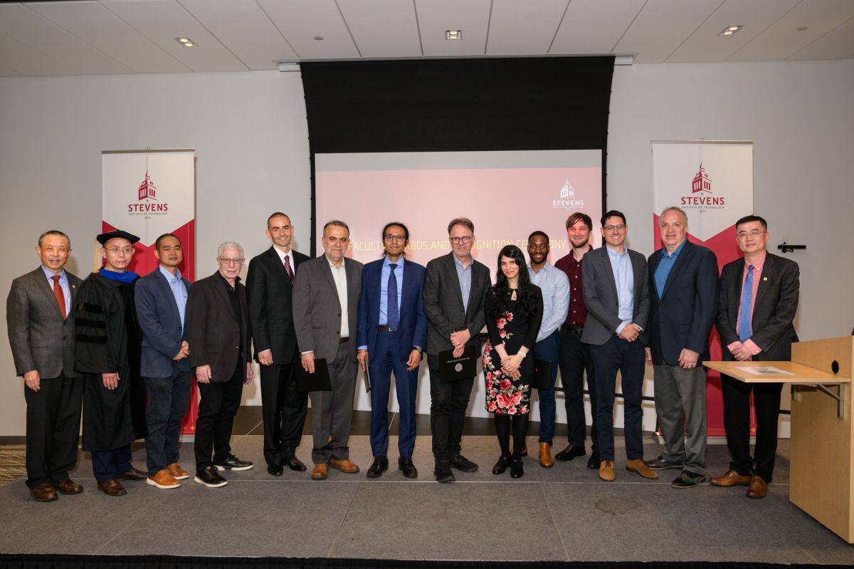 All the 2024 Stevens faculty award recipients in a line