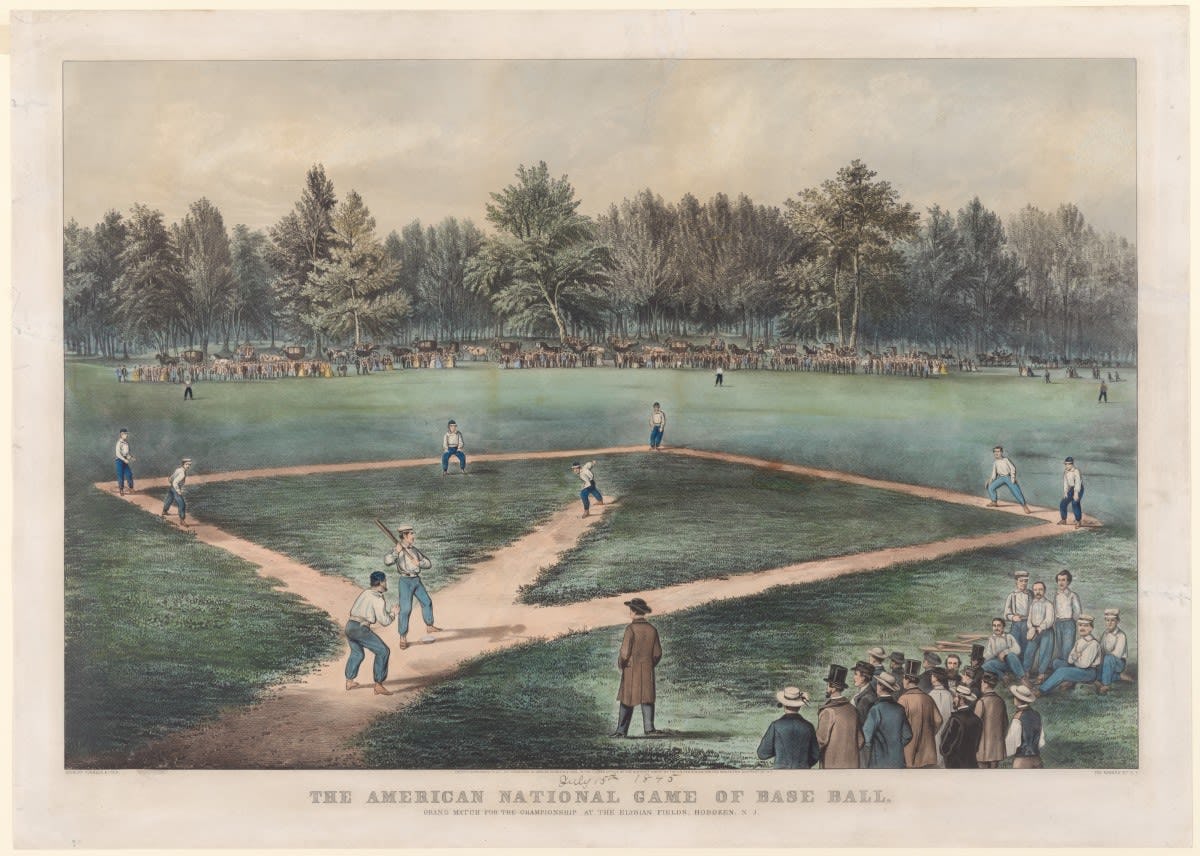 Artwork of 19th-century Hoboken baseball field