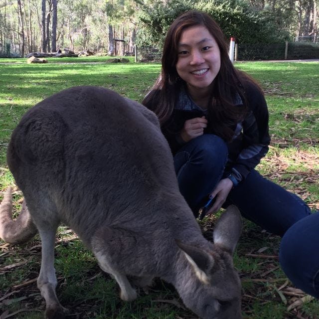 Caroleen Chen with Kangaroo 
