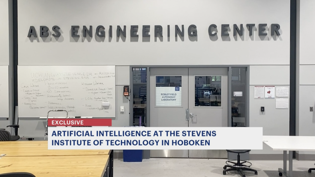 Still from News 12 exclusive report: ABS Engineering Center at Stevens Institute of Technology