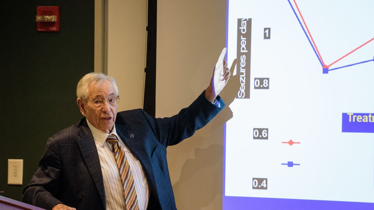 Robert Fischell, a Prolific Inventor With More Than 200 Patents, Speaking at the Inaugural SES Dean's Lecture Series