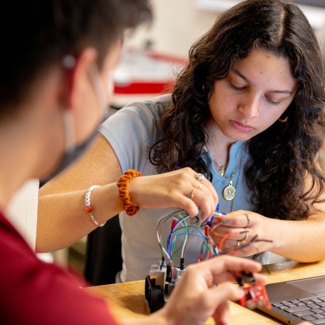 two students working on a project
